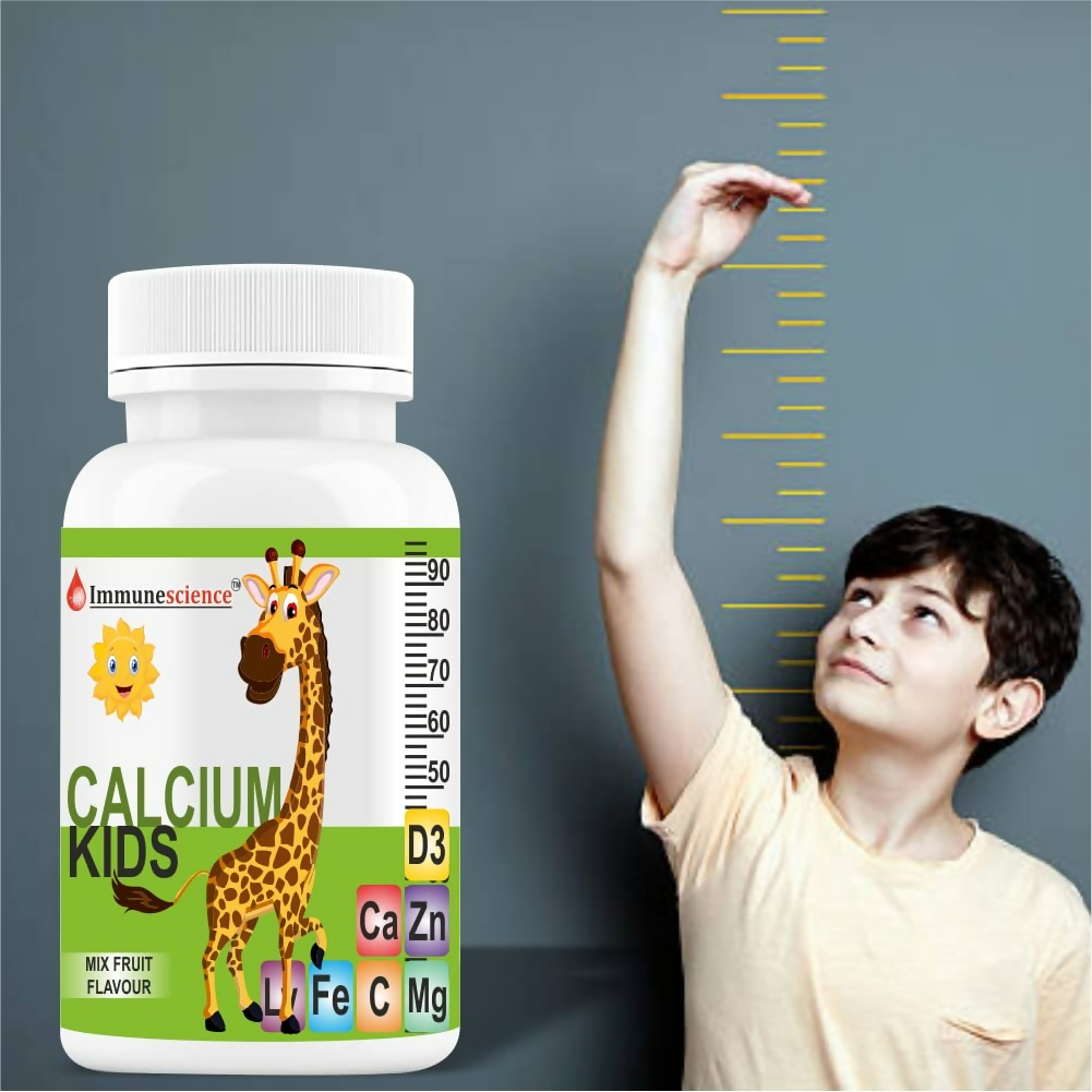 Immunescience Calcium With Vitamin D3 (Vitamin D) Tablets For Kids | Swadesiicart