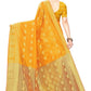 Vamika Banarasi Jacquard Weaving Yellow Saree | Swadesiicart