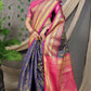 Jyoti Fashion Women's Navy Blue Kanjivaram Silk Zari Woven Saree with Blouse | Swadesiicart