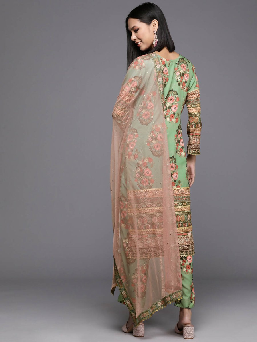 Ahalyaa Women's Traditional wear Kurta Set - Green | Swadesiicart