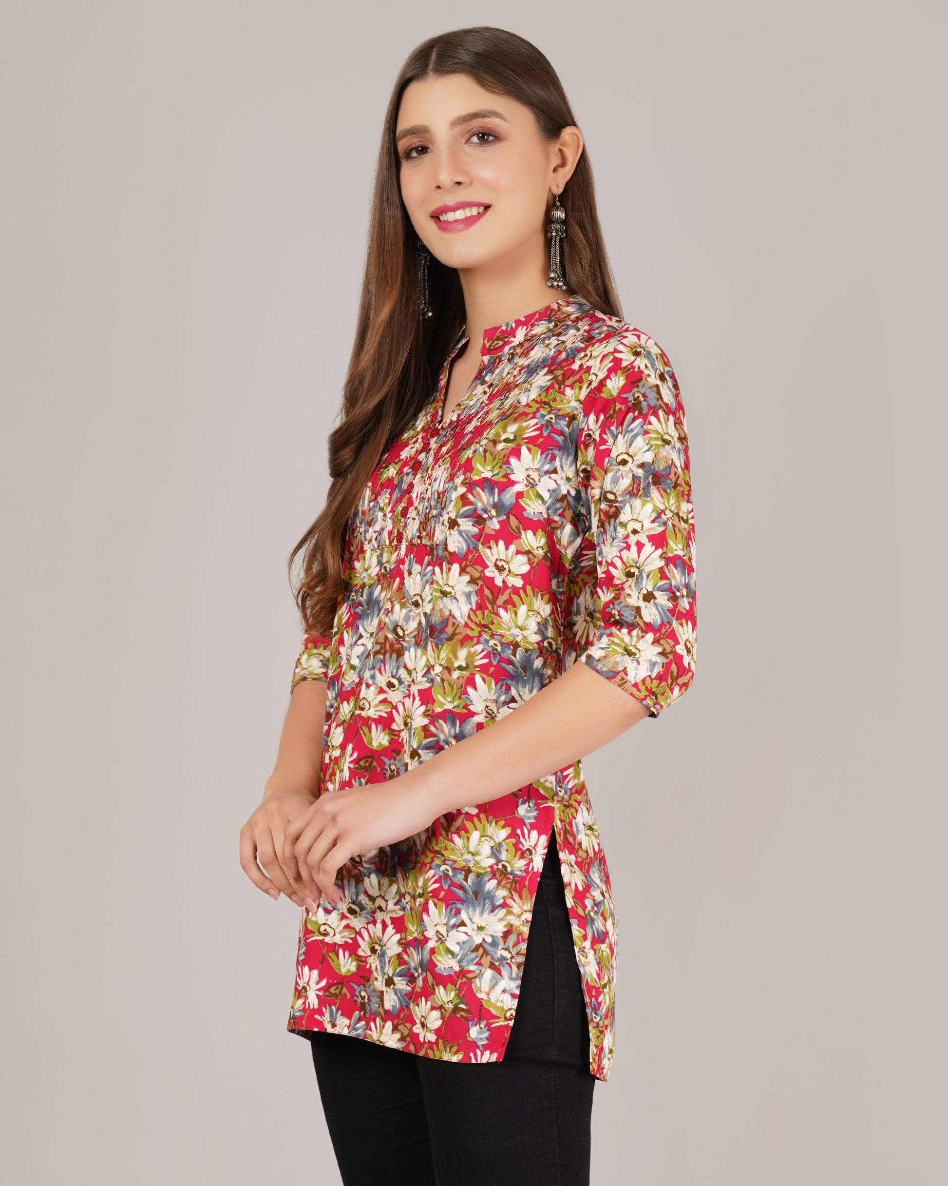 Jaitra Apparels Women Printed Rayon Straight Kurta (Multicolor) - Swadesiicart