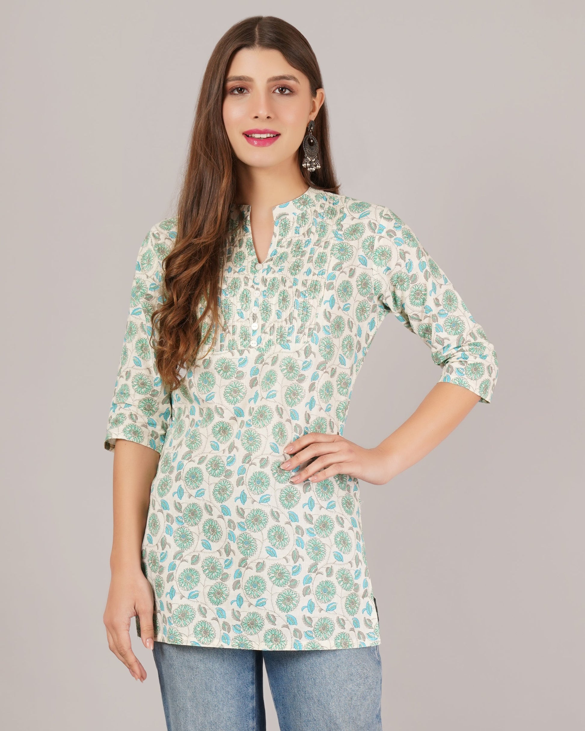 Jaitra Apparels Women Printed Rayon Straight Kurta (Off White) - Swadesiicart