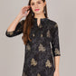 Jaitra Apparels Women Printed Rayon Straight Kurta (Black) - Swadesiicart