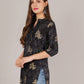 Jaitra Apparels Women Printed Rayon Straight Kurta (Black) - Swadesiicart