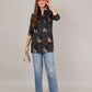 Jaitra Apparels Women Printed Rayon Straight Kurta (Black) - Swadesiicart