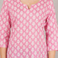Jaitra Apparels Women Printed Pure Cotton Straight Kurta (Pink) - Swadesiicart