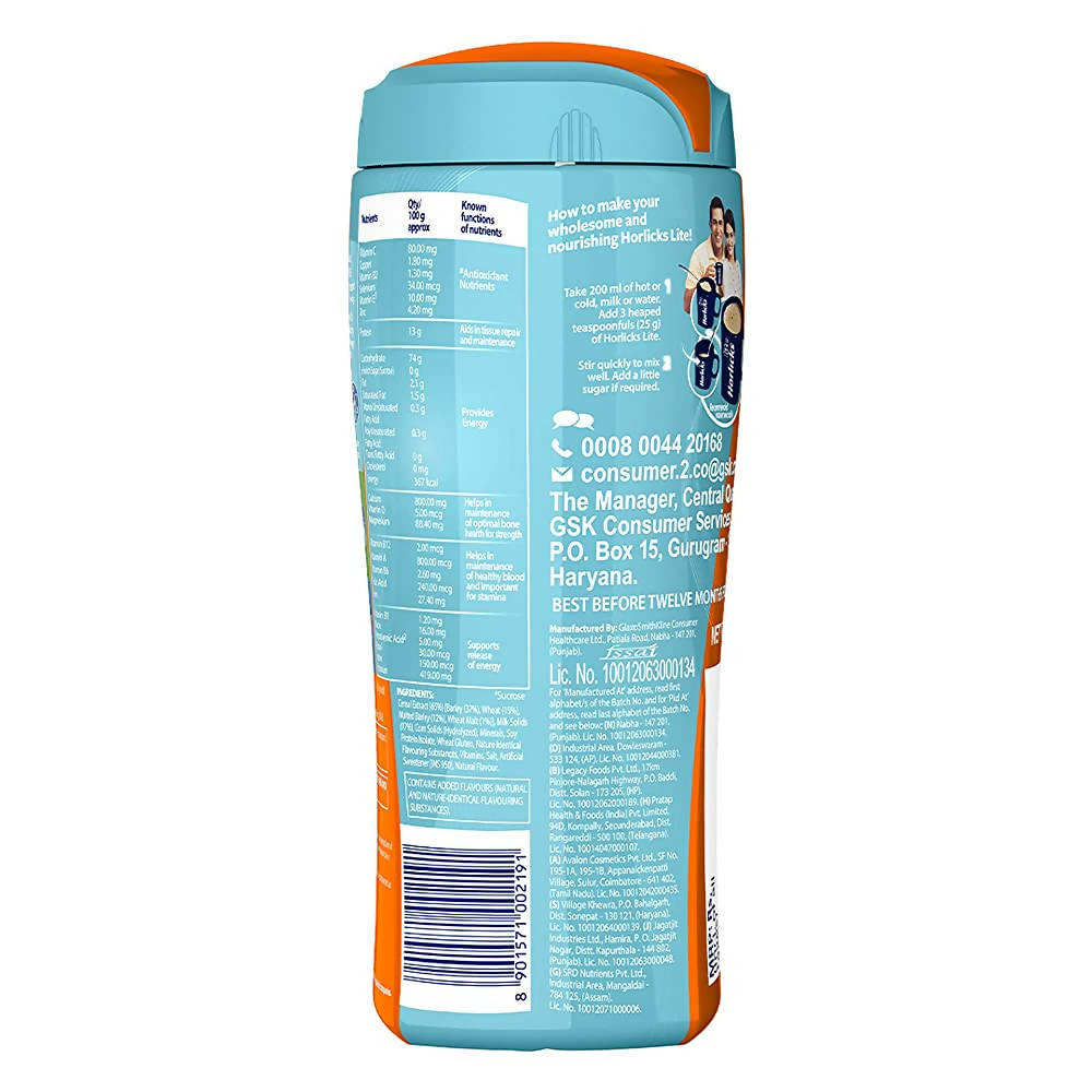 Horlicks Lite Health & Nutrition Drink for Adults - Swadesiicart