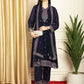 Jyoti Fashion Women's Navy Blue Georgette Resham Thread & Sequin Kurta with Trouser & Dupatta | Swadesiicart