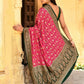 Joban Fashion Pink Crepe Chiffon Pure Handloom Banarasi Silk Saree | Swadesiicart