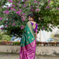 Vishnu Weaves Women's Green Banarasi Silk Saree with Blouse - Swadesiicart