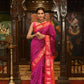 Very Much Indian Pure Silk Paithani With Most Magenta With Contrast Pink | Swadesiicart