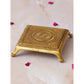 eCraftIndia Beige Lotus Flowers Engraved Pooja Chowki | Swadesiicart