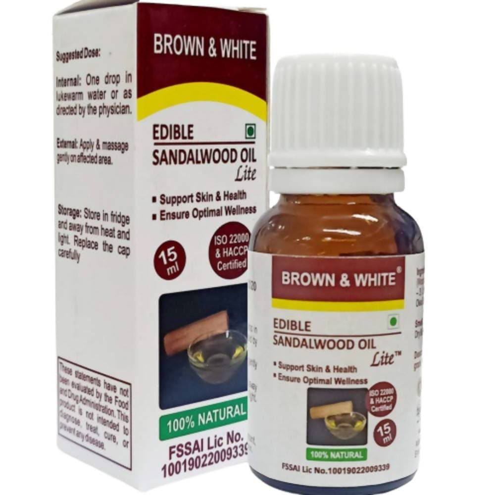 Brown & White Edible Sandalwood Oil Lite | Swadesiicart