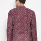 Even Apparels Maroon Pure Cotton Men's Kurta With Slit Neckline | Swadesiicart