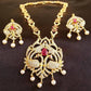 AD Ruby Peacock Necklace Set