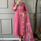 Light Pink Viscose chanderi Stitched Suit With Dupatta - Tanisha | Swadesiicart