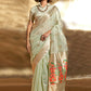 Green Handwoven Tissue Fabric Festive & Party Style Saree - Emponline | Swadesiicart