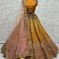 Jyoti Fashion Women's Golden Bridal Net Fancy Dori & Sequins Multi Thread Embroidered with Diamond Work Wedding Lehenga Choli | Swadesiicart