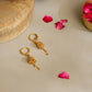 Ruby Raang Gold Loop Heart Earrings | Swadesiicart