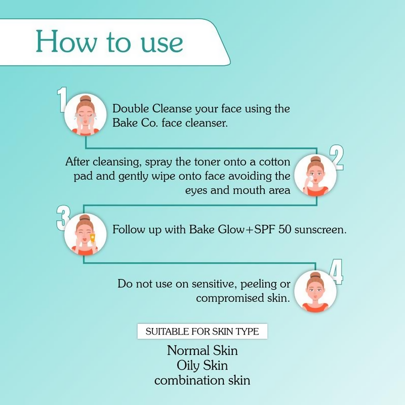 Bake 10% Glycolic Acid Toner For Pigmentation & Dark Spots | Swadesiicart