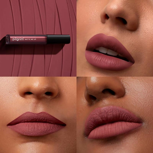 Pilgrim Liquid Matte Lipstick with Hyaluronic Acid - Blushing Nude - Swadesiicart