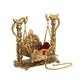 CraftVatika Gold-Polished & Red Swing Jhula Singhasan Pooja Chowki | Swadesiicart