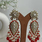 Red Kundan Drop Earrings By House of Ree - Swadesiicart