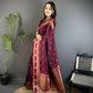 Joban Fashion Maroon Banarasi Soft Silk Woven Saree | Swadesiicart