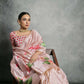 Vishnu Weaves Women's Pink Soft Tussar Silk Printed Saree with Blouse - Swadesiicart