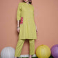 Women Republic Green Cotton Kurta Set With Embroidered Pockets | Swadesiicart