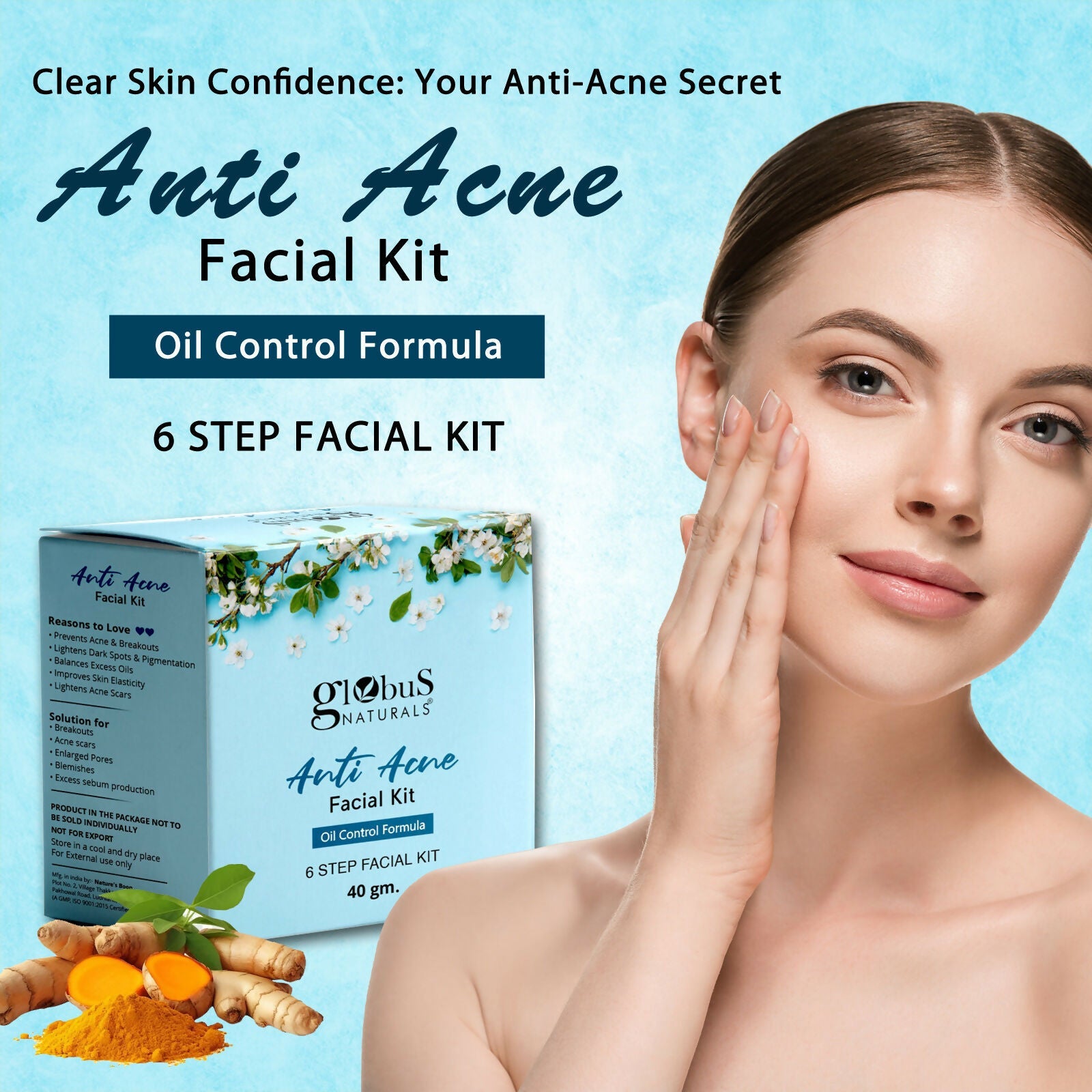 Globus Naturals Anti Acne 6 Step Facial Kit | Swadesiicart