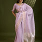 Vishnu Weaves Women's Purple Soft Silk Zari Woven Saree with Blouse - Swadesiicart