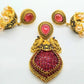 Pink Matt Finish Peacock Pendant Set | Swadesiicart