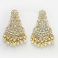 NVR Women Gold-Polished Kundan Drop Earrings | Swadesiicart