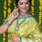 Jyoti Fashion Women's Green Soft Handloom Silk Zari Woven Saree with Blouse | Swadesiicart