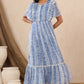 Juniper Womens Powderblue Chiffon Printed Tiered Dress | Swadesiicart