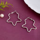 VOJ Women Sliver Tonned Star Shape Stainless Steel Hoop Earrings - Swadesiicart
