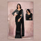 Black Lycra Embroidery Designer Saree With Blouse - Mohmanthan Sitaarah