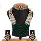 Mominos Fashion Rajwadi Gold-Plated With Stone & Green Pearls Necklace Online