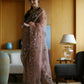 Vamsee Avantika Brown Organza Saree - Swadesiicart