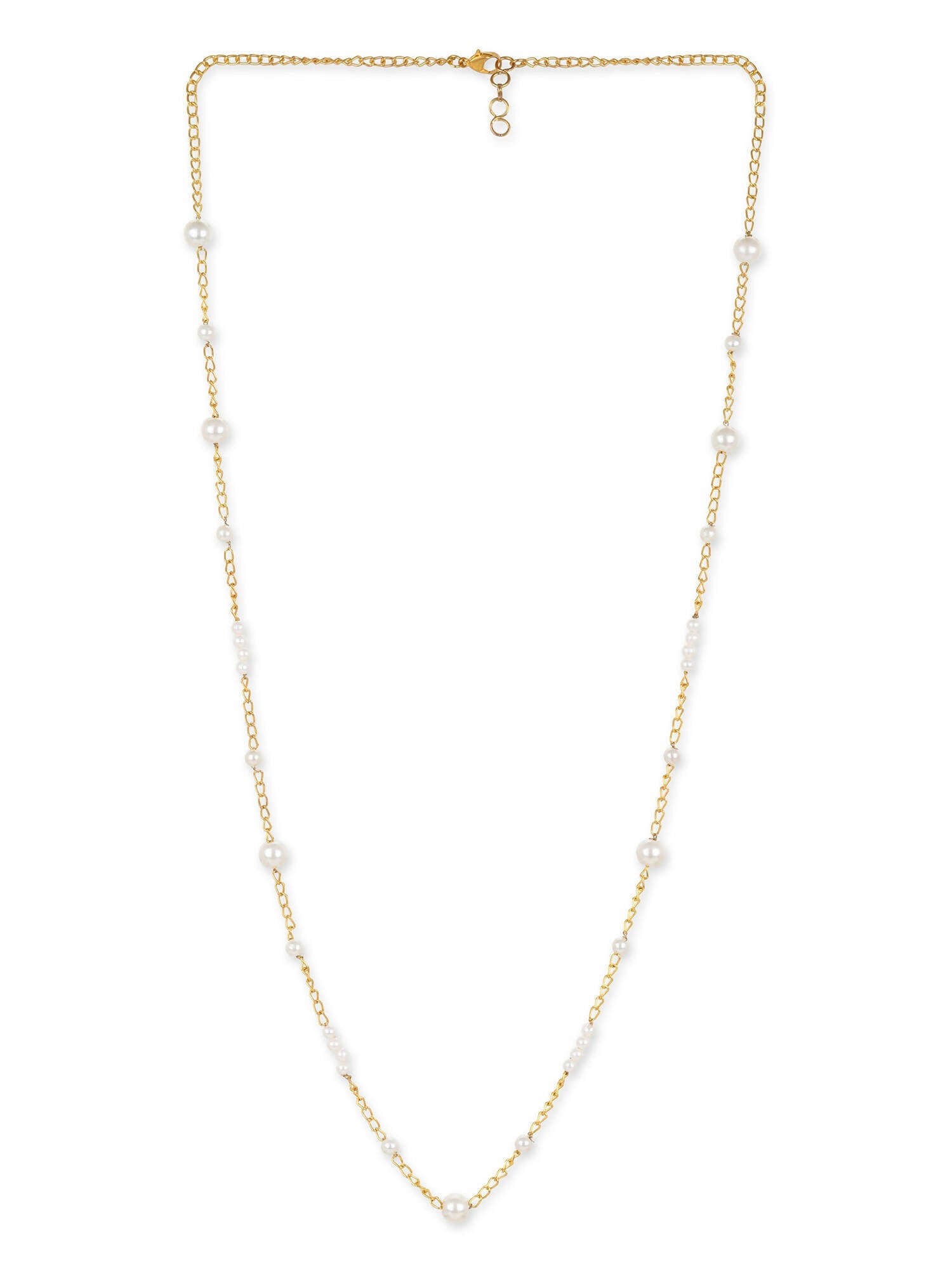 Gold-Toned White Brass Gold-Polished Necklace - Ruby Raang | Swadesiicart