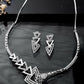 VOJ Silver Plated AD Studded Designer Handcrafted Jewellery Set - VOJ (Valley Of Jewellery)