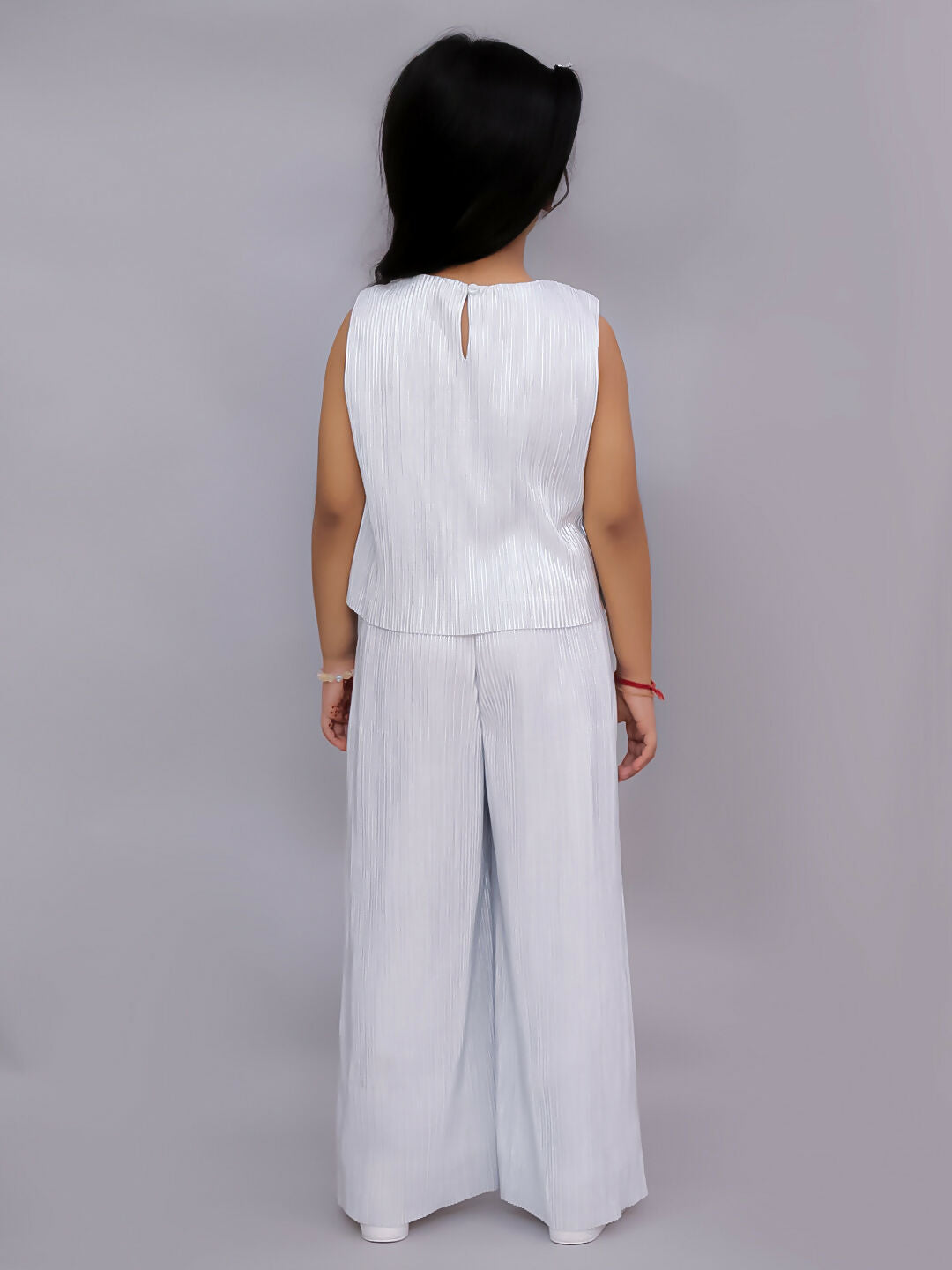 Lil Drama Glam Up Girls White Party Top and Pant Set | Swadesiicart