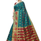 Vamika Banarasi Jaquard Rama Green Weaving Saree | Swadesiicart