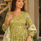 Aayaa Designer Cotton Silk Suit - Pista Green