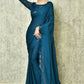 Blue Silk Stripe Saree With Blouse Piece - Purvi