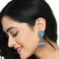 Mominos Fashion Joharkamal Kundan work Jhumka with Sky Blue Beads - Swadesiicart