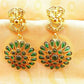 Green Kemp Ganesha Earrings | Swadesiicart