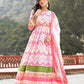 Wedding Designer Multi Soft Dola Silk Anarkali suit with Dupatta - Sanj - Swadesiicart