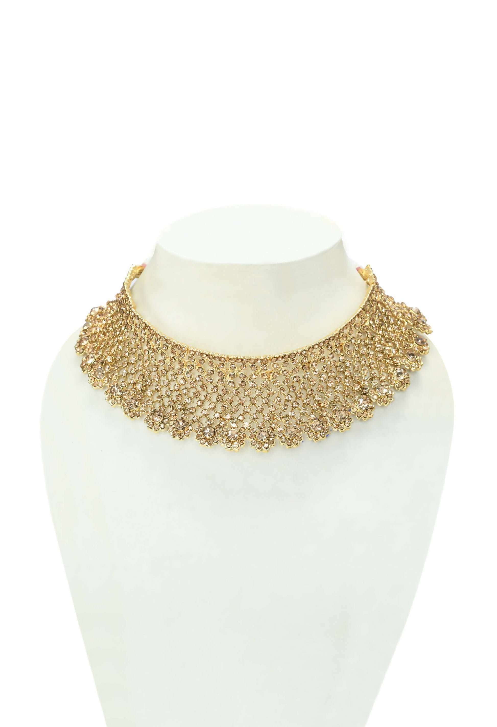 Mominos Fashion Johar Kamal Traditional Rajwadi Design Heavy Golden Color Choker Set | Swadesiicart